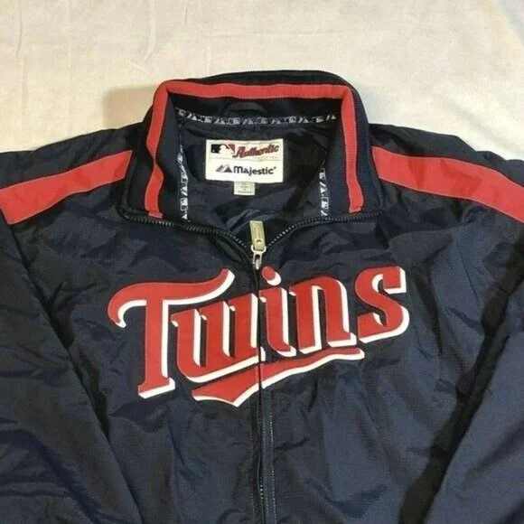 Minnesota Twins Youth Majestic Full Zip Navy Blue Jacket Boys Size XL - Picture 3 of 11